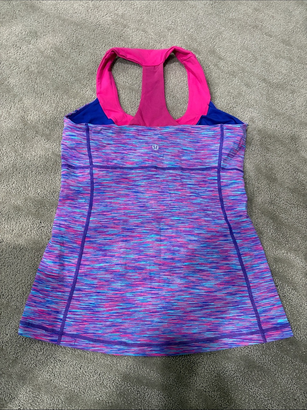 Lululemon Pink & Purple Space-Dye Racerback scoop neck Tank size 12